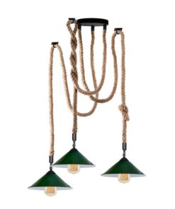 Industrial Pendant Light Retro Vintage Chandelier Hemp Rope Ceiling spider