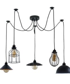 5Way Vintage Industrial Ceiling Lamp Shade Chandelier Retro Spider Pendant Light
