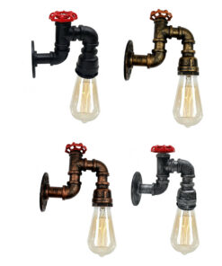Vintage Industrial Water Pipe Lamp Retro Light Steampunk Wall Sconce