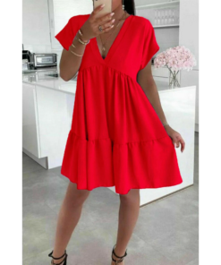 Italian V Neck Smoke Dress - Elegant Design for Any Occasion