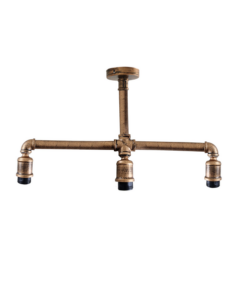 Brushed Copper 3 Head Loft Industrial Water Pipe Pendant Light E27 Lamp~1859