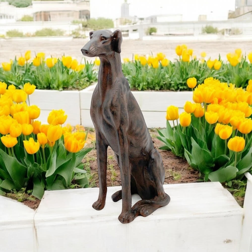 77CM SITTING DOG GARDEN STATUE - Image 3