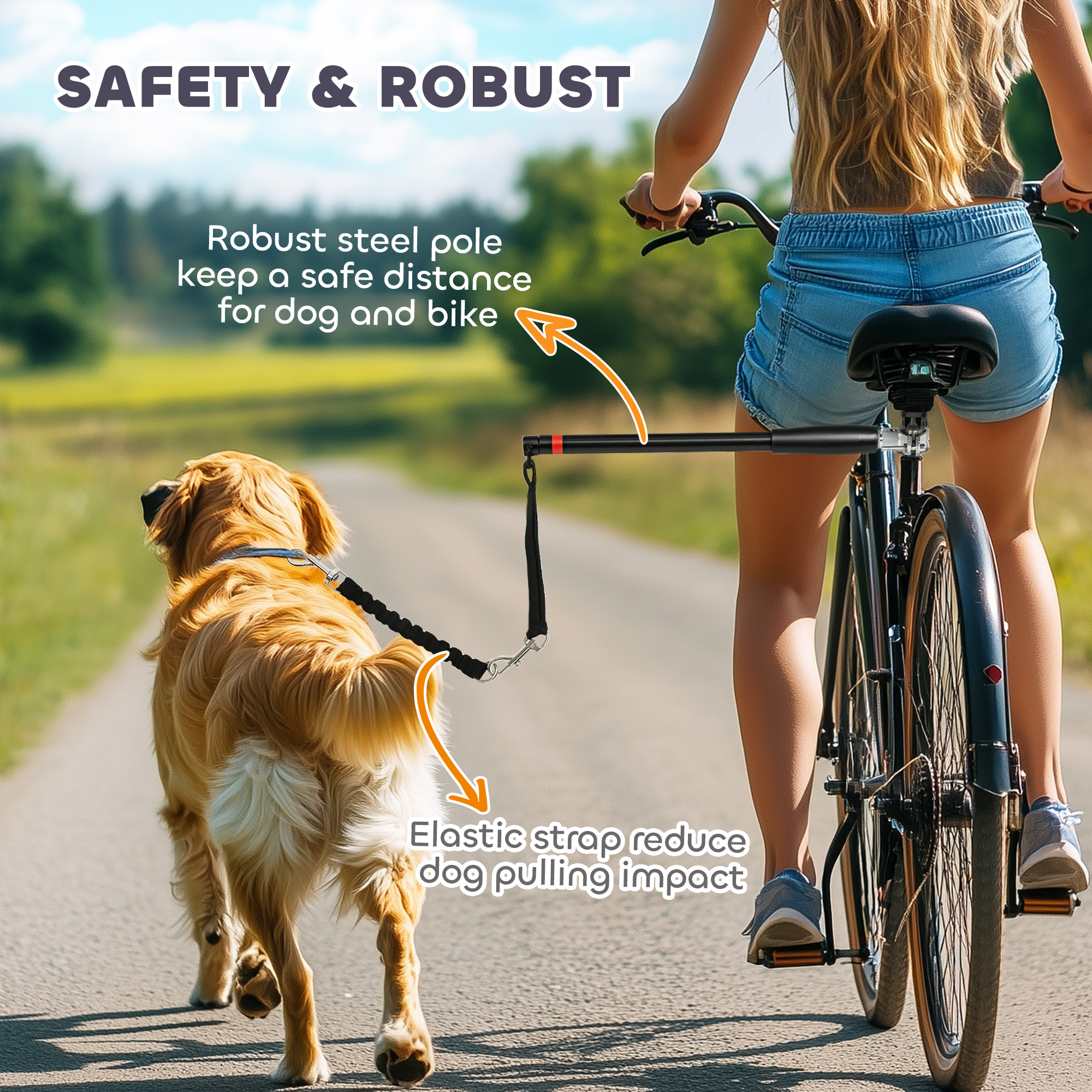 PawHut Dog Lead for Bicycle, Easy Installation, for Cycling, Training - Image 7