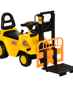 HOMCOM Kids Ride on Forklift Truck w/ Fork Tray, Under Seat Storage, Backrest