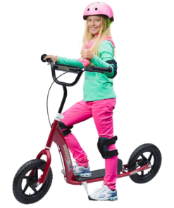 Push Scooter Teen Kids Stunt Bike Ride On with 12" EVA Tyres, Red HOMCOM