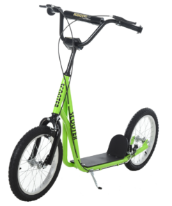 HOMCOM 90-96cm Kids Kick Scooter Adjustable Handlebar Inflatable Wheels Green
