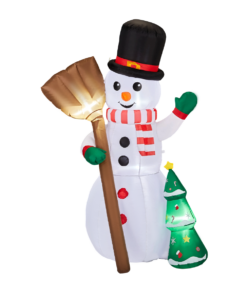 1.85M Lighted Christmas Inflatable Decoration, Inflatable Snowman Holding Groom, Funny Blow Up Yard Decorations with Built-in LED Lights for Holiday Party Front Yard Lawn Garden Decor