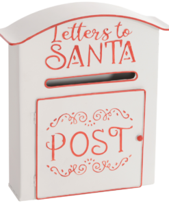 HOMCOM Christmas Post Box Wall Mounted Santa Mailbox for Xmas Decoration