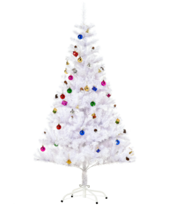 5ft Snow Artificial Christmas Tree Metal Stand Elegant Faux White