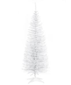 HOMCOM 5FT Pencil Slim Artificial Christmas Tree with Study Stand Tips White