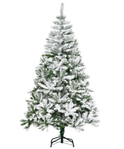 6ft Snow Flocked Artificial Christmas Tree w/ Realistic Branch Tips HOMCOM