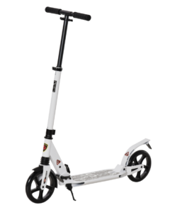 Kick Scooter Folding 2 Big Wheels Adjustable Adult Teens For 14 White HOMCOM