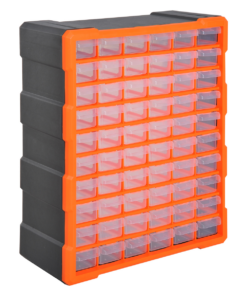 60 Drawers Parts Organiser Wall Mount Storage Cabinet Nuts Bolts Tools Clear