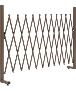Outsunny Aluminum Movable Fence Foldable Garden Screen - Dark Brown