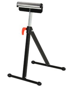 Woodworking Metal Roller Stand Wood Work Rest Adjustable Support HOMCOM