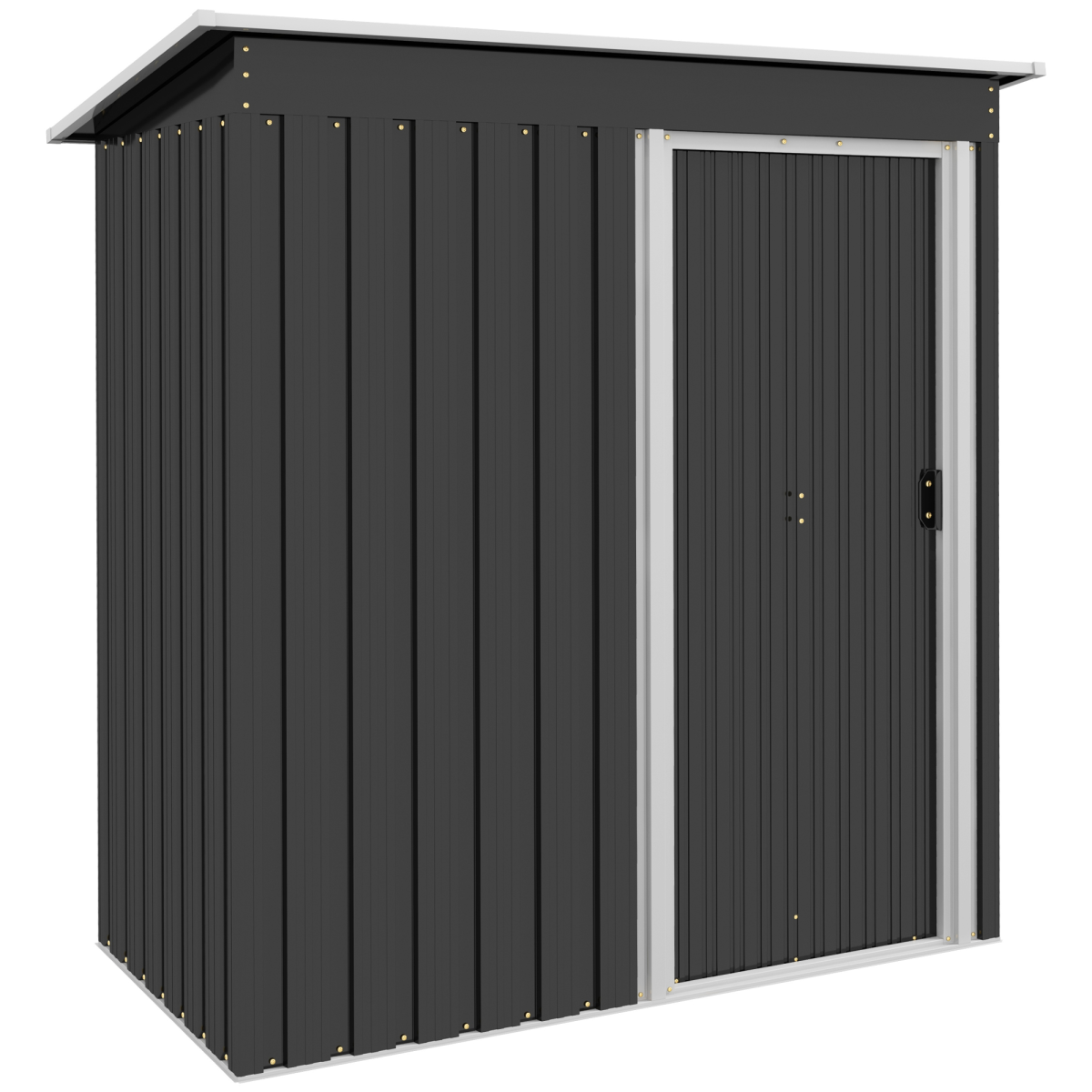 Outsunny 5x3ft Metal Storage Shed with Sliding Door & Sloped Roof, Tool Black