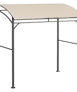 Outsunny BBQ Gazebo Tent 215x150cm Canopy Beige with 10 Hooks & Stakes