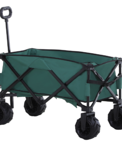 Outsunny Folding Outdoor Cargo Wagon Beach Cart Trailer w/ Telescopic Handle