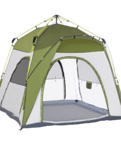 Outsunny 4-Person Pop-Up Camping Tent Dome Shelter w/ Windows, Stakes, Fast Setup