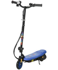 Folding Electric Scooter E-Scooter w/ LED Headlight, for Ages 7-14 Years - Blue
