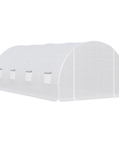 Outsunny 6x3x2m Polytunnel Greenhouse with Zippered Door & 8 Roll-Up Windows