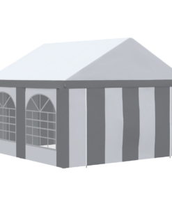 4x4m Party Tent Marquee Gazebo with Sides, 4 Windows & Double Doors