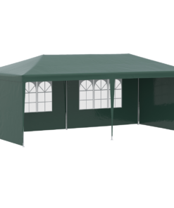 Outsunny 6x3m Garden Gazebo Marquee Canopy Patio Tent w/ PE UV Cover Green