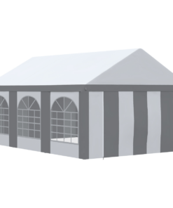 6x4m Party Tent Marquee Gazebo with Sides, 6 Windows & Double Doors