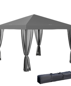 3x3m Heavy Duty Pop Up Gazebo with Removable Mesh Sidewalls, Gray