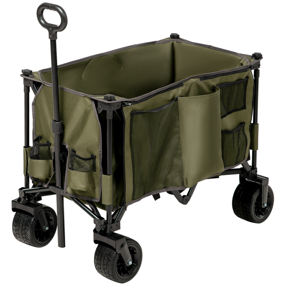 Folding Garden Trolley Collapsible Camping Cart Steel Frame Oxford Fabric