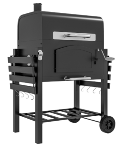 Outsunny 3-in-1 Charcoal BBQ Trolley Smoker w/ Adjustable Charcoal & Thermometer