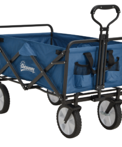 Pull-Along Folding Cargo Wagon Trailer Trolley for Beach & Garden w/ Handle