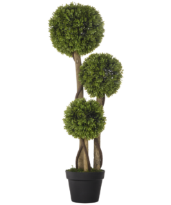 Potted Artificial Plants Boxwood Ball Topiary Trees Indoor Outdoor, 90cm
