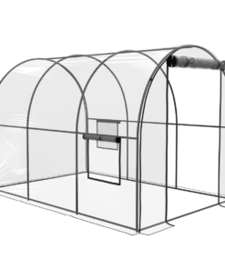 Outsunny 3x2x2m Polytunnel Greenhouse with Door, Windows & Steel Frame 12 Stakes