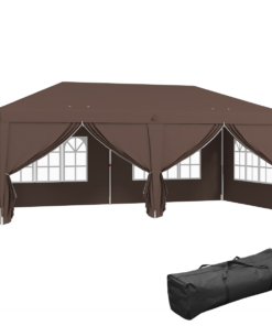3 x 6m Pop Up Gazebo Height Adjustable Party Tent w/ Storage Bag Black