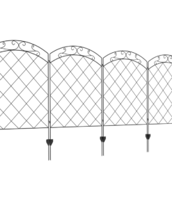 Outsunny 4-Pack Steel Garden Fencing with Swirl Border Edging, 43in x 11.4ft