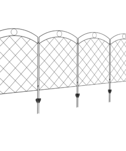 Outsunny 4-Piece Decorative Garden Fence Steel Border Edging 43in x 11.4ft