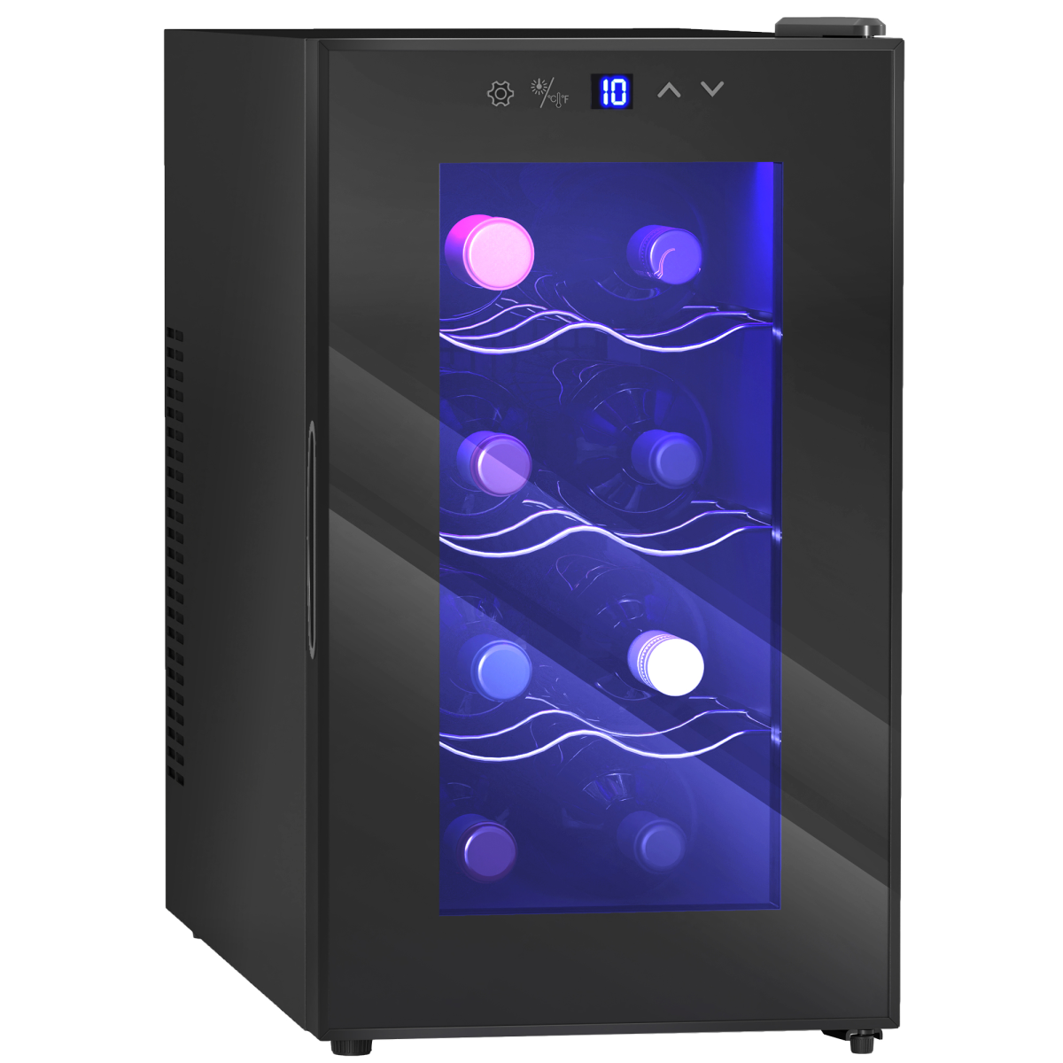 HOMCOM 8-Bottle Freestanding Wine Cooler, 21L, UV Glass Door, 8–18°C