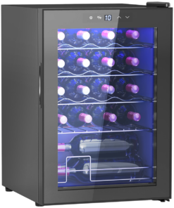 20-Bottle Freestanding Wine Cooler with UV Glass Door & Blue LED