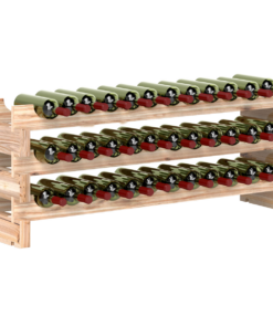 HOMCOM 36-Bottle Fir Wood Wine Rack - 3-Tier Stackable Storage