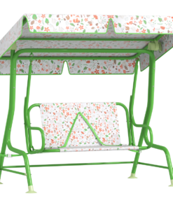 Kids Fox Pattern Swing Seat with Adjustable Canopy for Outdoor Fun
