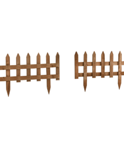 12 Pack Wooden Border Fences, Garden Fixed Picket Fence