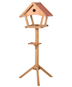 Wooden Bird Feeder Stand for Garden Pre-cut Weather Resistant 49 x 45 x 139cm