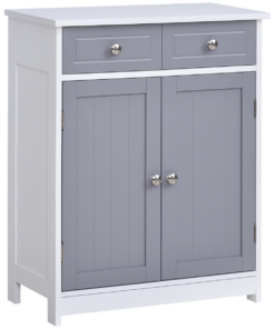 Kleankin MDF 2-Drawer Freestanding Bathroom Cabinet, Grey