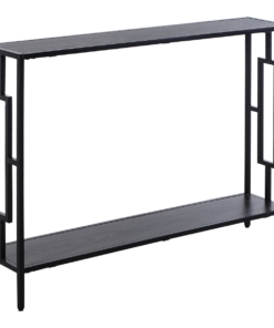 Art Deco Console Table — 2-Shelf MDF, Steel Frame, 76x106 cm
