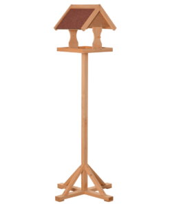 Wooden Bird Feeder Freestanding Cross-shaped Support Feet Weather Resistant