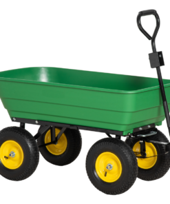 125L Garden Cart Heavy Duty 4 Wheel Trolley Wheelbarrow Green