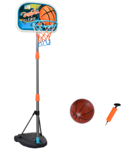3 Pcs Kids Basketball Set Hoop Ball Pump Height Fillable Base 3-8 Yrs