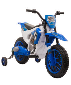12V Kids Electric Motorbike Ride-On Motorcycle Training Wheels - Blue