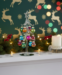 Glass Christmas Tree with Baubles